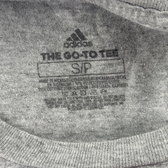 Adidas Mens Small Heather Gray S/S Threestripe Life Go-To Tshirt Athletic Soccer - Picture 5 of 6